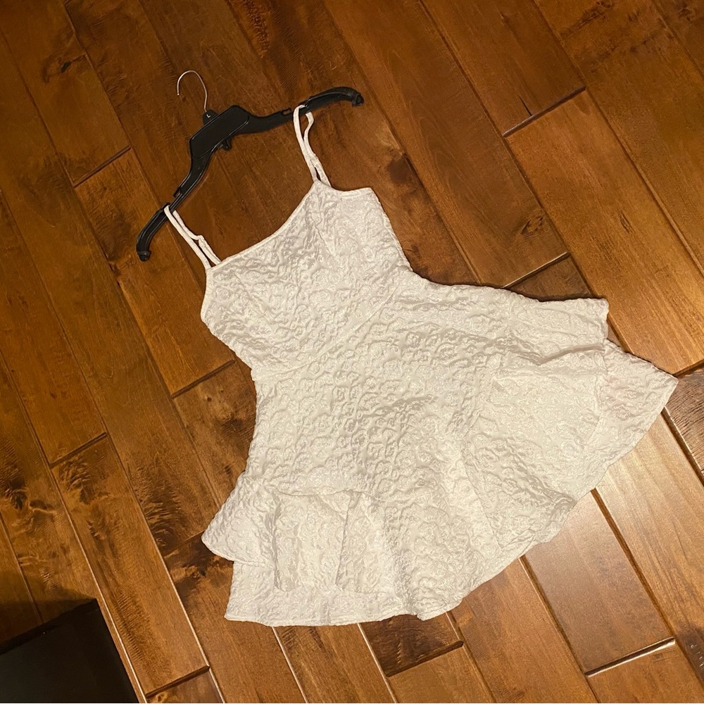 SHEIN White Floral Textured Dress